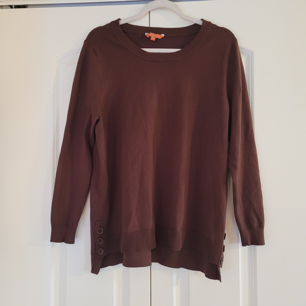 Brown Button-Detail Sweater